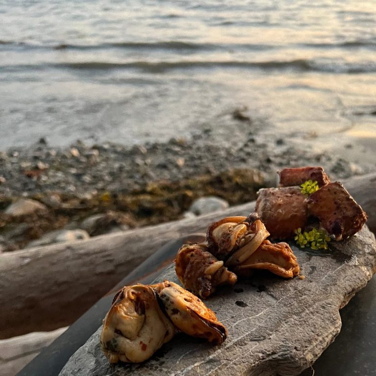 “Hope Ranch Mediterranean mussels steamed in white wine, Santa Barbara catering.”